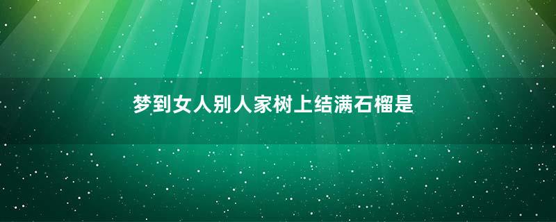 梦到女人别人家树上结满石榴是什么意思