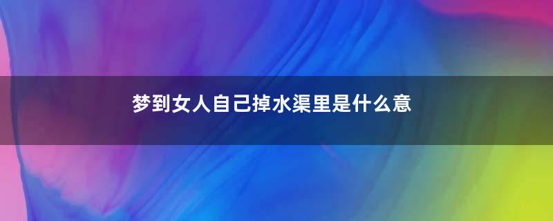 梦到女人自己掉水渠里是什么意思