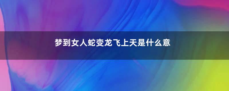 梦到女人蛇变龙飞上天是什么意思