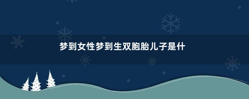 梦到女性梦到生双胞胎儿子是什么意思