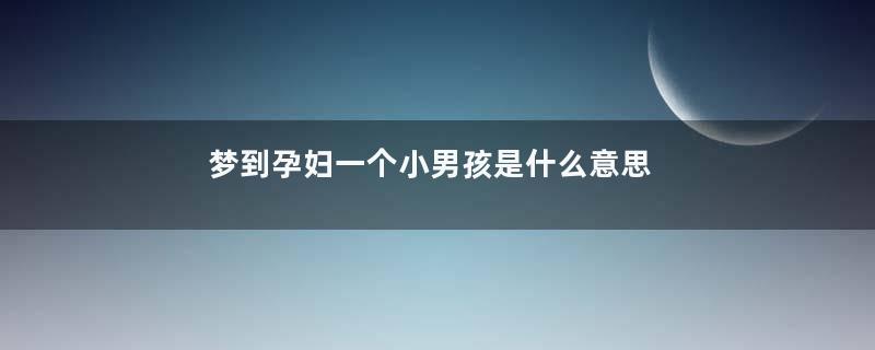 梦到孕妇一个小男孩是什么意思