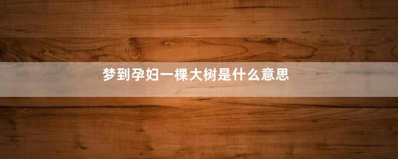 梦到孕妇一棵大树是什么意思