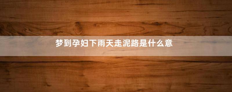 梦到孕妇下雨天走泥路是什么意思