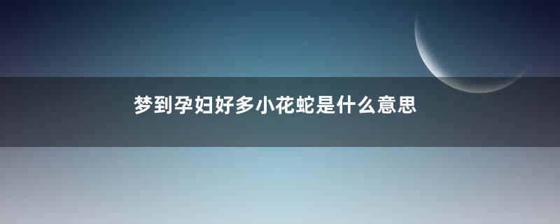 梦到孕妇好多小花蛇是什么意思