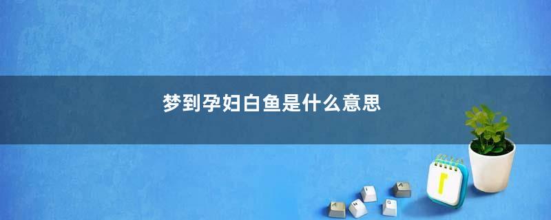梦到孕妇白鱼是什么意思