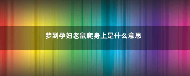 梦到孕妇老鼠爬身上是什么意思
