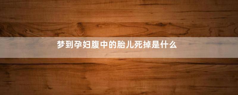 梦到孕妇腹中的胎儿死掉是什么意思