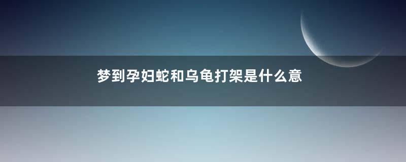 梦到孕妇蛇和乌龟打架是什么意思