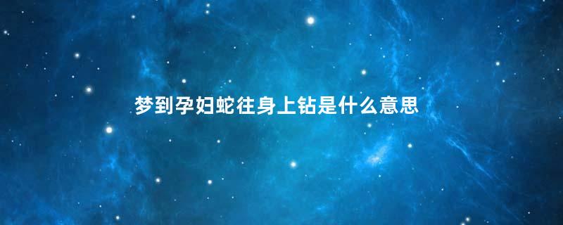 梦到孕妇蛇往身上钻是什么意思
