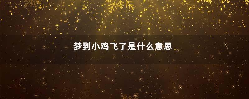 梦到小鸡飞了是什么意思