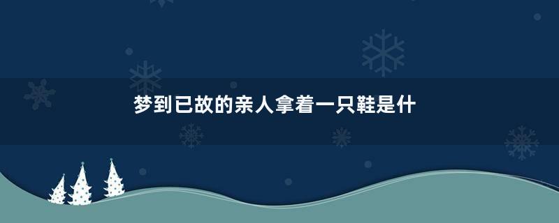梦到已故的亲人拿着一只鞋是什么意思