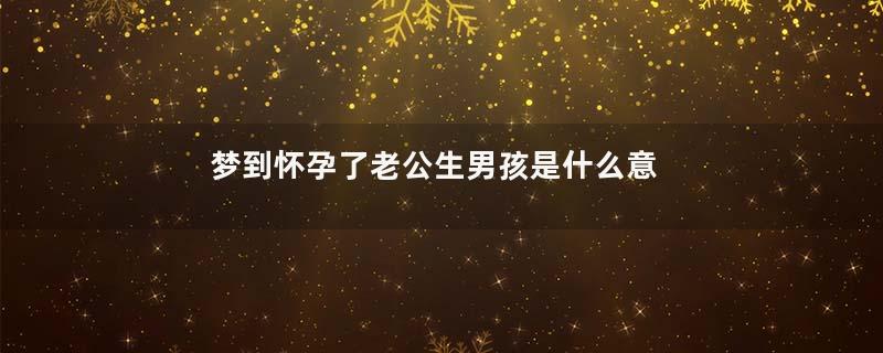 梦到怀孕了老公生男孩是什么意思