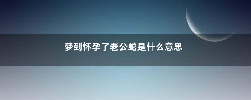 梦到怀孕了老公蛇是什么意思