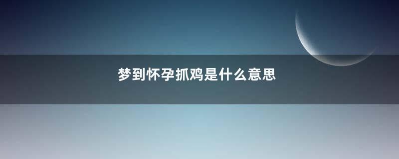 梦到怀孕抓鸡是什么意思