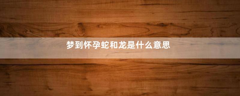 梦到怀孕蛇和龙是什么意思