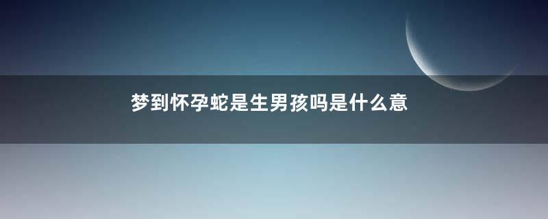 梦到怀孕蛇是生男孩吗是什么意思