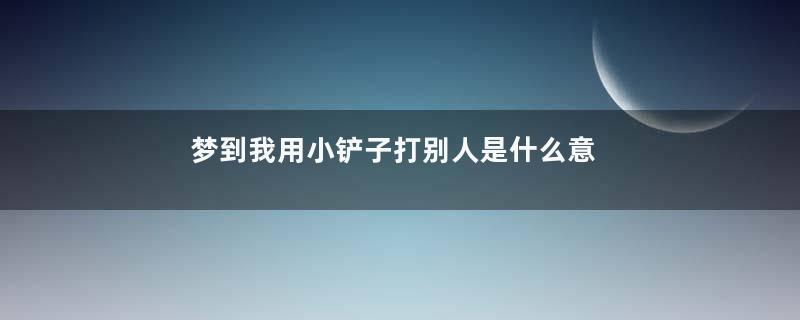梦到我用小铲子打别人是什么意思