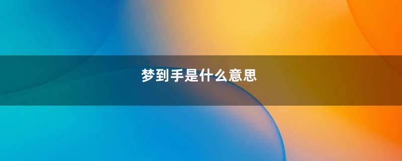 梦到手是什么意思