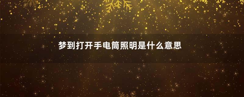 梦到打开手电筒照明是什么意思