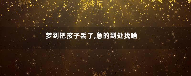 梦到把孩子丢了,急的到处找啥意思是什么意思