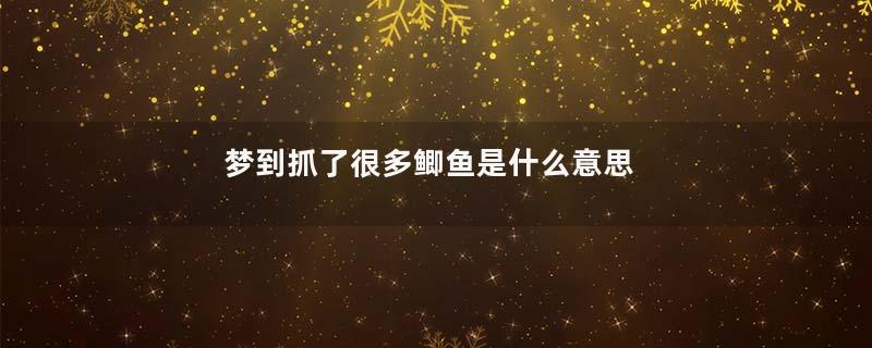 梦到抓了很多鲫鱼是什么意思