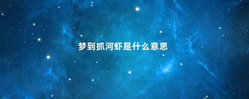 梦到抓河虾是什么意思