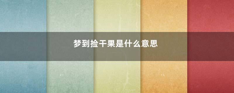 梦到捡干果是什么意思