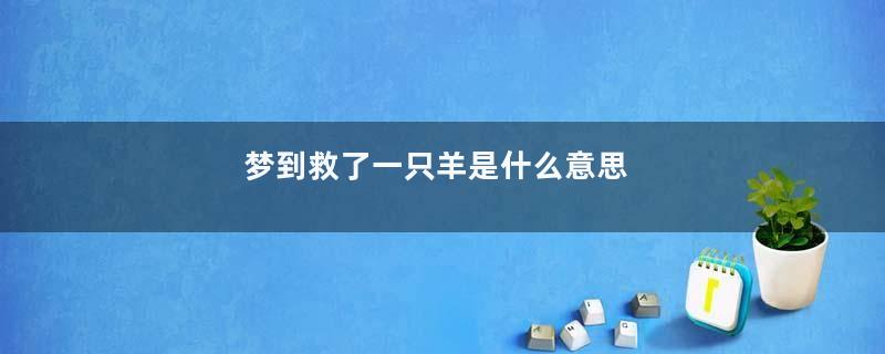 梦到救了一只羊是什么意思