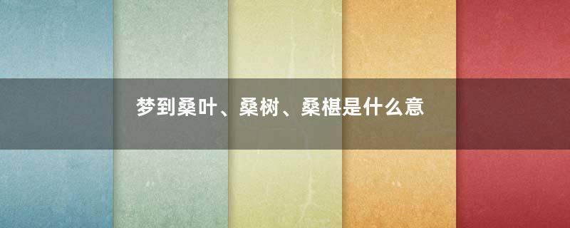 梦到桑叶、桑树、桑椹是什么意思