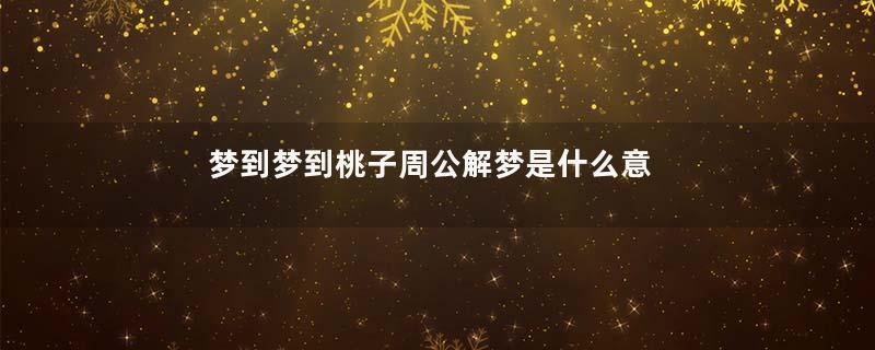 梦到梦到桃子周公解梦是什么意思