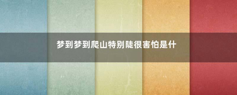 梦到梦到爬山特别陡很害怕是什么意思