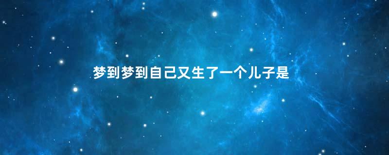 梦到梦到自己又生了一个儿子是什么意思