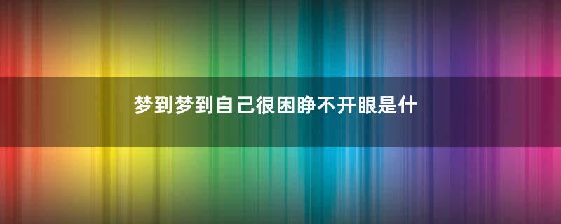 梦到梦到自己很困睁不开眼是什么意思