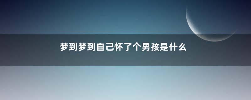 梦到梦到自己怀了个男孩是什么意思