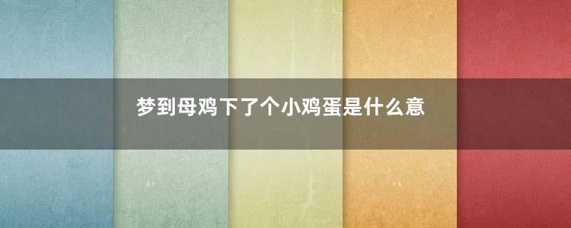 梦到母鸡下了个小鸡蛋是什么意思