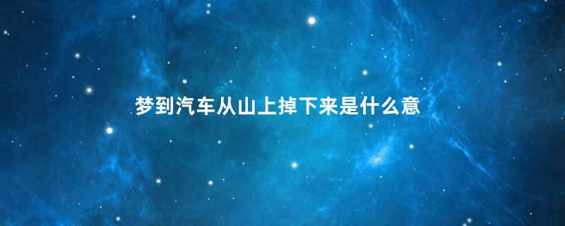 梦到汽车从山上掉下来是什么意思