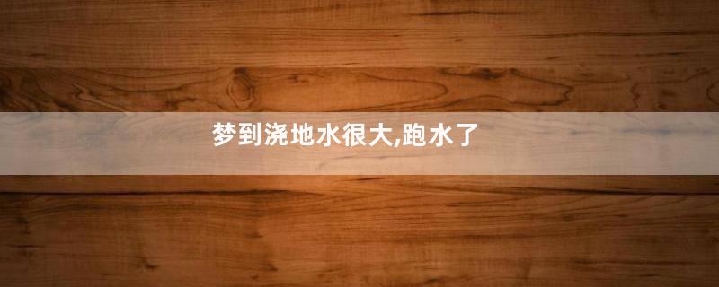 梦到浇地水很大,跑水了