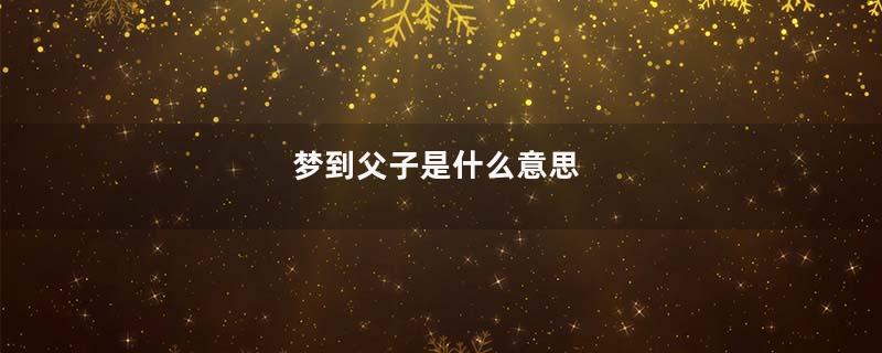 梦到父子是什么意思