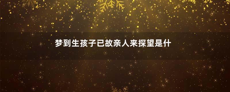 梦到生孩子已故亲人来探望是什么意思