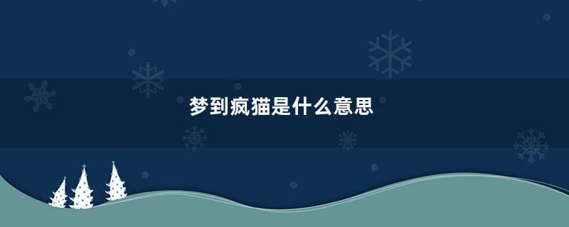 梦到疯猫是什么意思