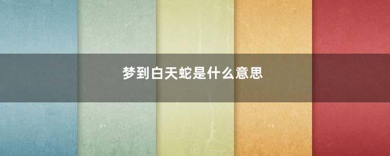 梦到白天蛇是什么意思