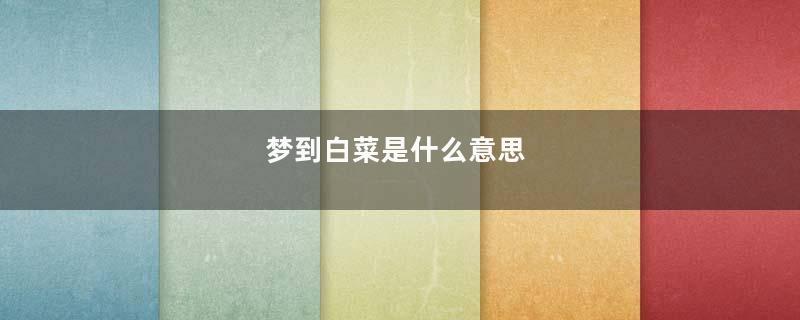 梦到白菜是什么意思