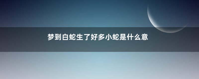 梦到白蛇生了好多小蛇是什么意思