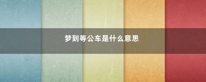 梦到等公车是什么意思