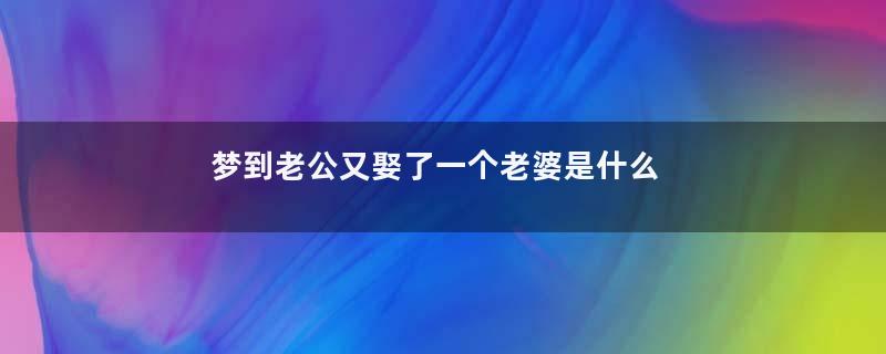 梦到老公又娶了一个老婆是什么意思