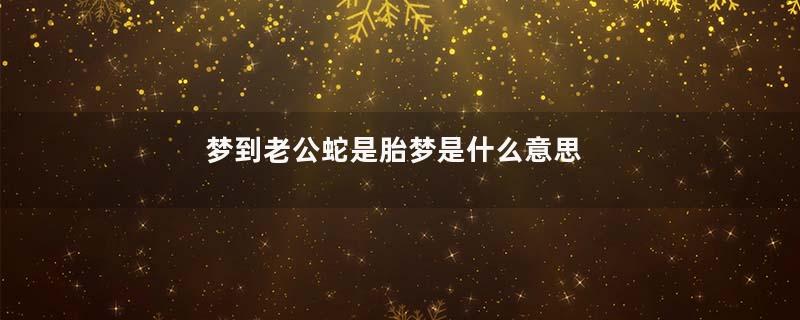 梦到老公蛇是胎梦是什么意思