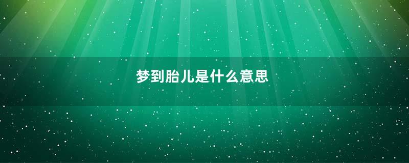 梦到胎儿是什么意思