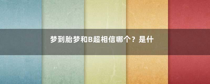 梦到胎梦和B超相信哪个？是什么意思