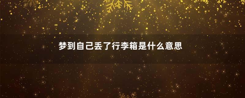 梦到自己丢了行李箱是什么意思