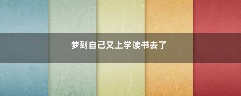 梦到自己又上学读书去了